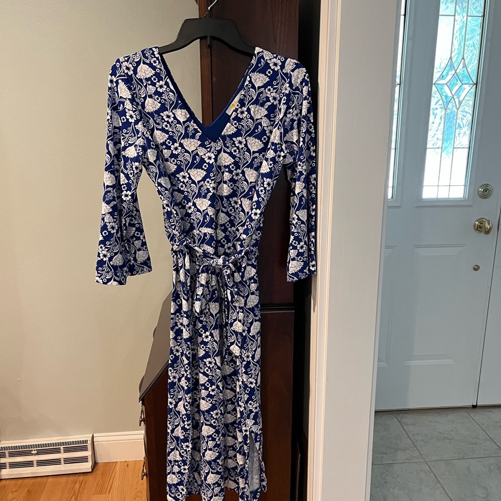 Boden Blue and White Patterned Dress